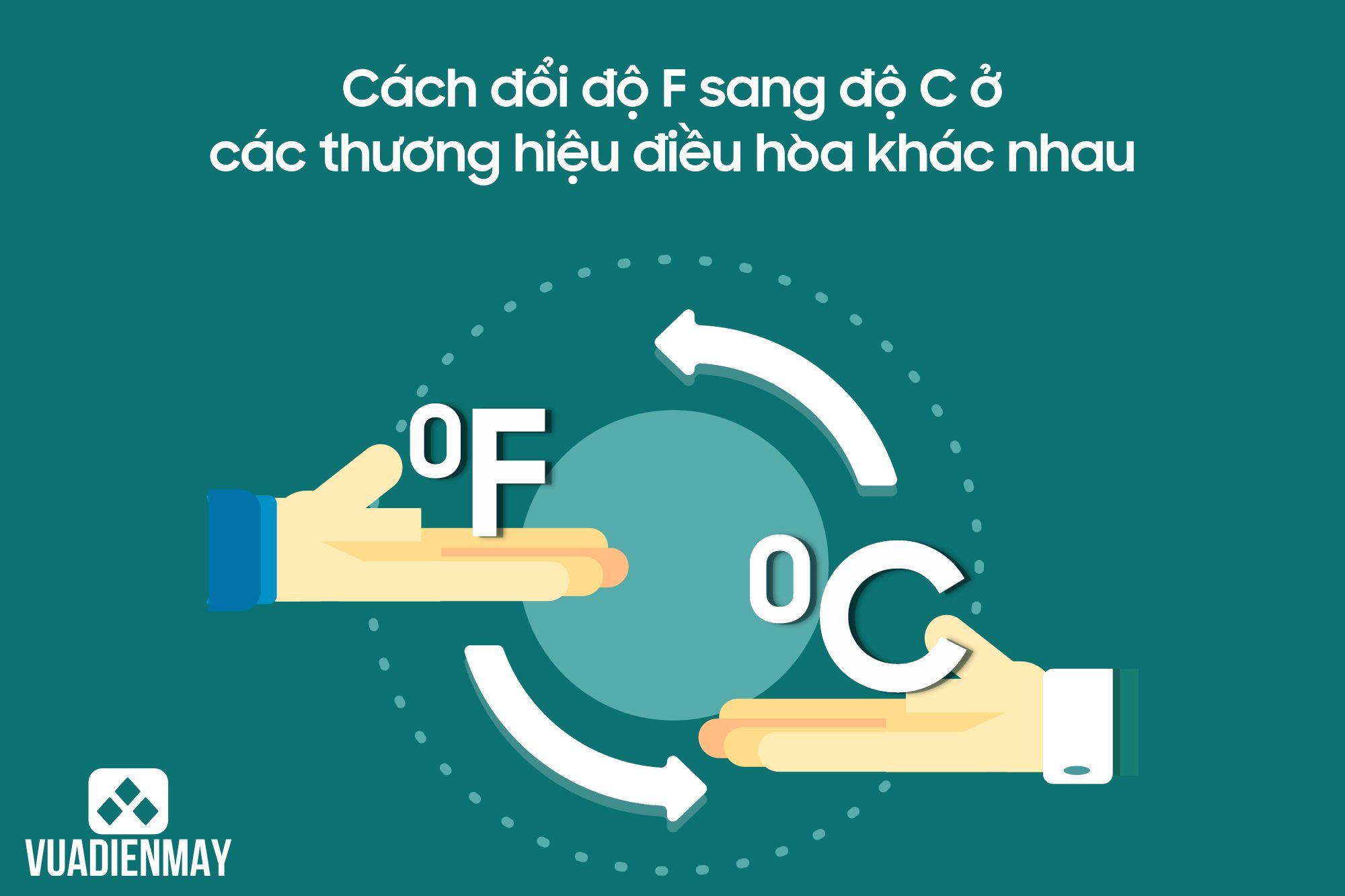 CÁCH ĐỔI ĐỘ F SANG ĐỘ C Ở CÁC THƯƠNG HIỆU ĐIỀU HÒA KHÁC NHAU