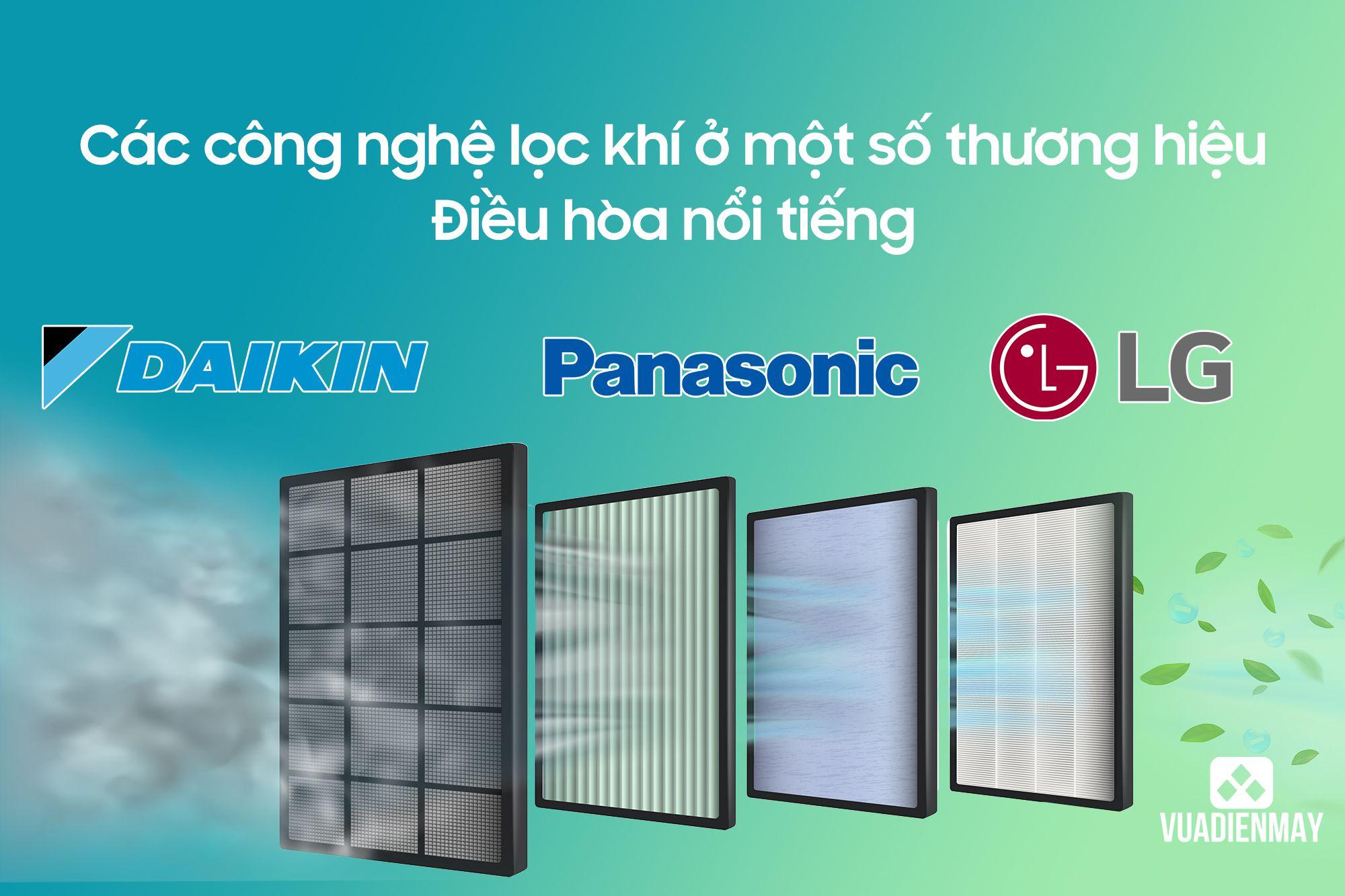 CÁC CÔNG NGHỆ LỌC KHÍ Ở MỘT SỐ THƯƠNG HIỆU ĐIỀU HÒA NỔI TIẾNG 