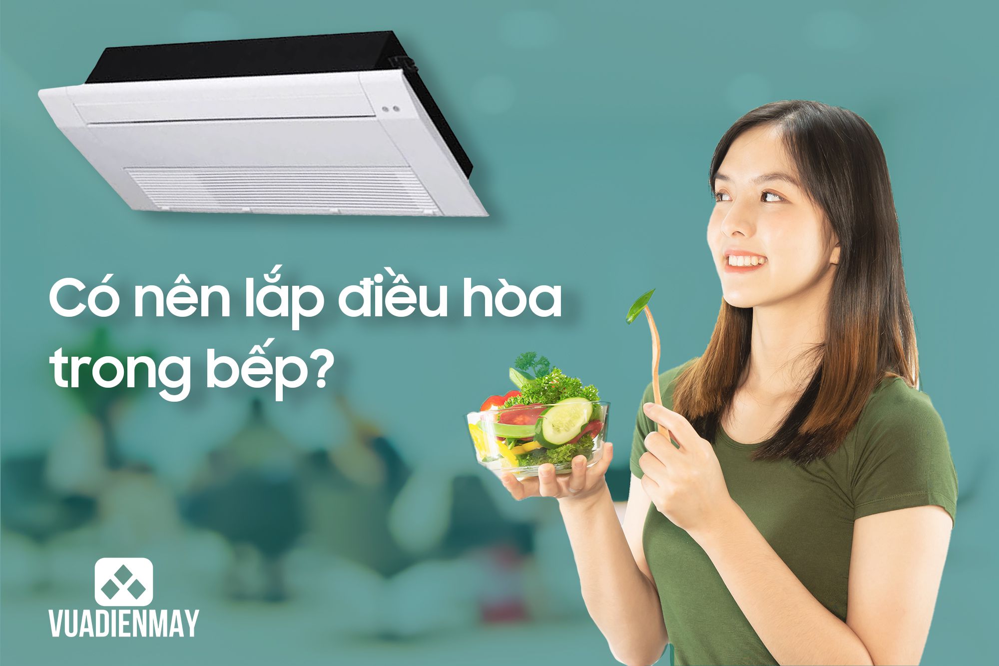 lắp điều hòa trong bếp 1