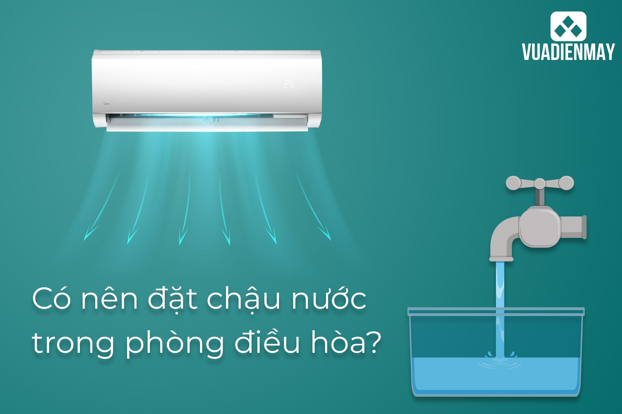 đặt chậu nước trong phòng điều hòa 1