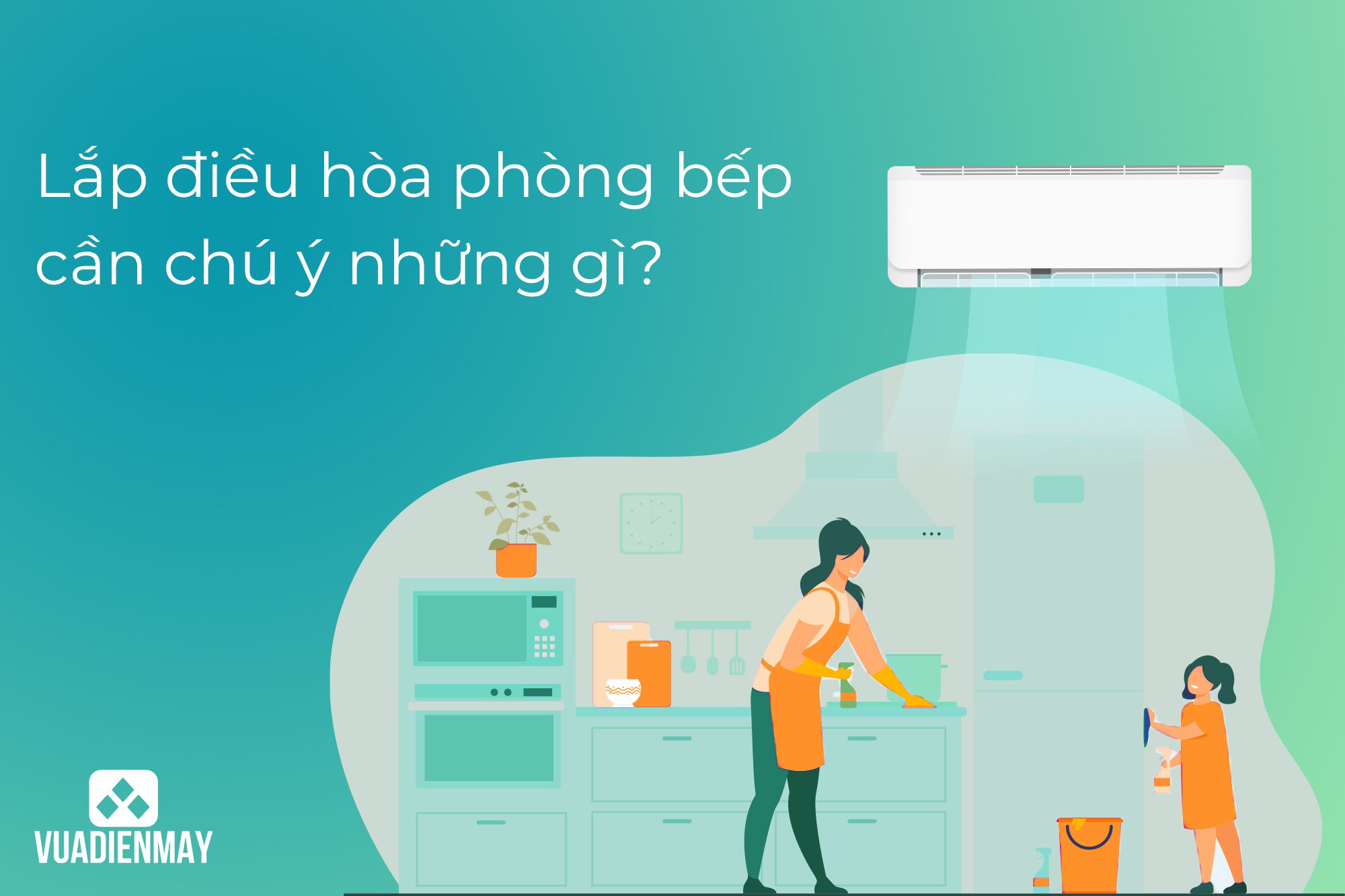 lắp điều hòa phòng bếp 1