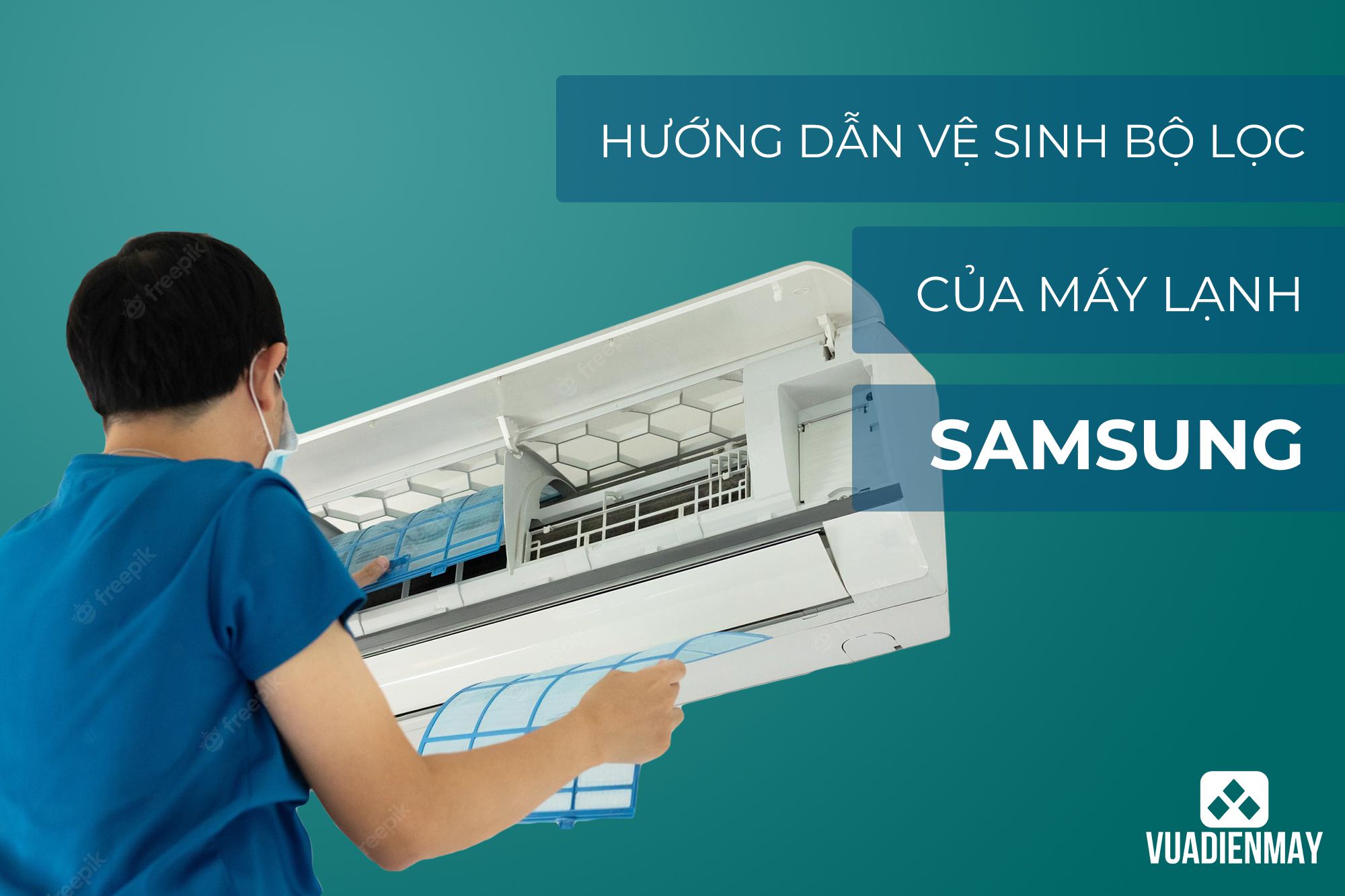 Làm sạch bộ lọc máy lạnh Samsung 1