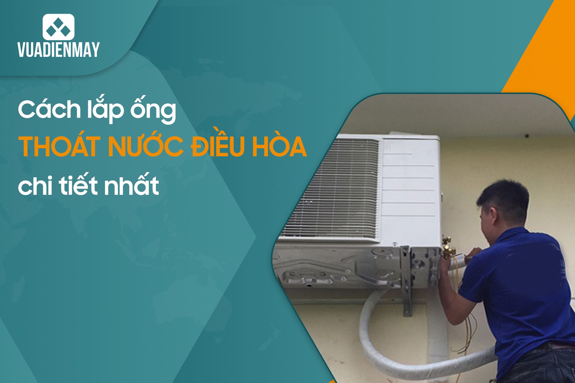 lắp ống thoát nước điều hòa 1